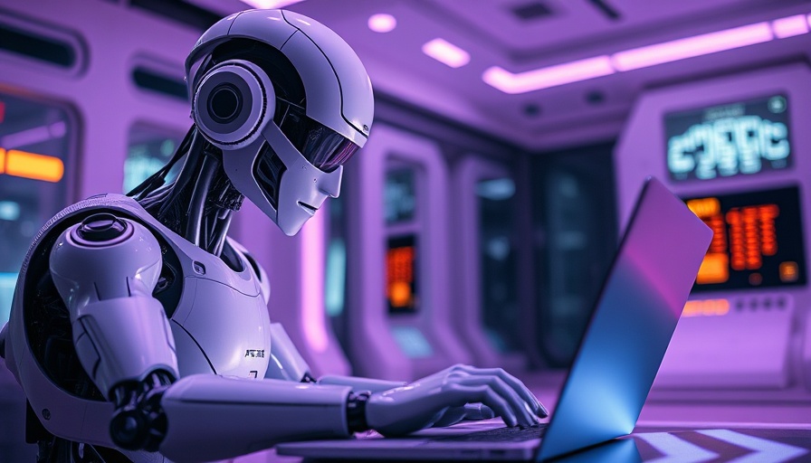 Cognitive AI Cloud for Customer Support: Robot at workstation.