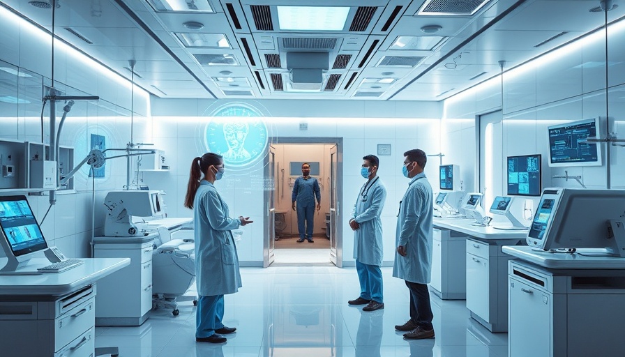 Futuristic healthcare room showcasing AI hologram, symbolizing user trust in healthcare AI.