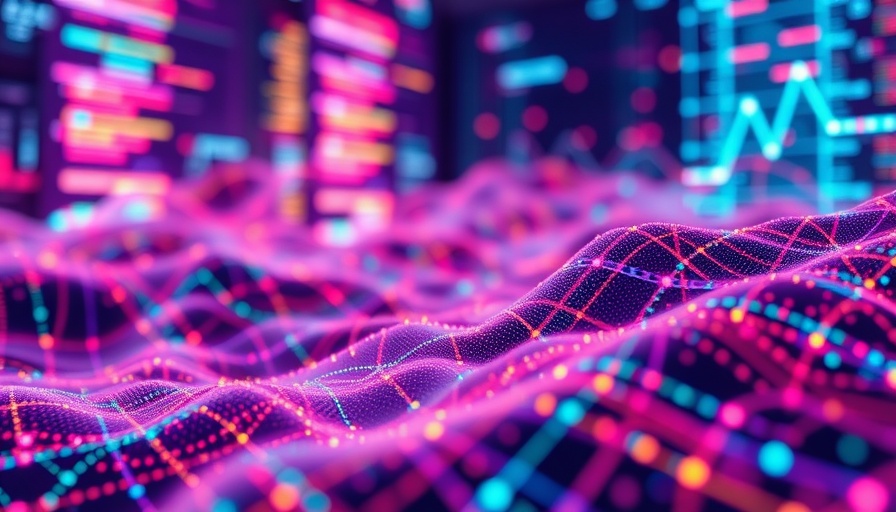 Abstract digital representation of dataset featurization with vibrant colors.