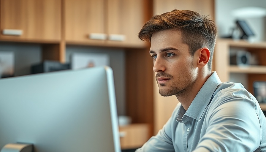 Professional man working at computer in modern office, highlighting challenges for European startups.