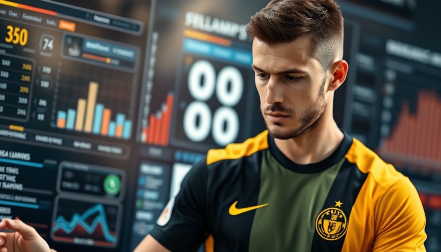 European sports tech innovation with athlete analyzing performance data