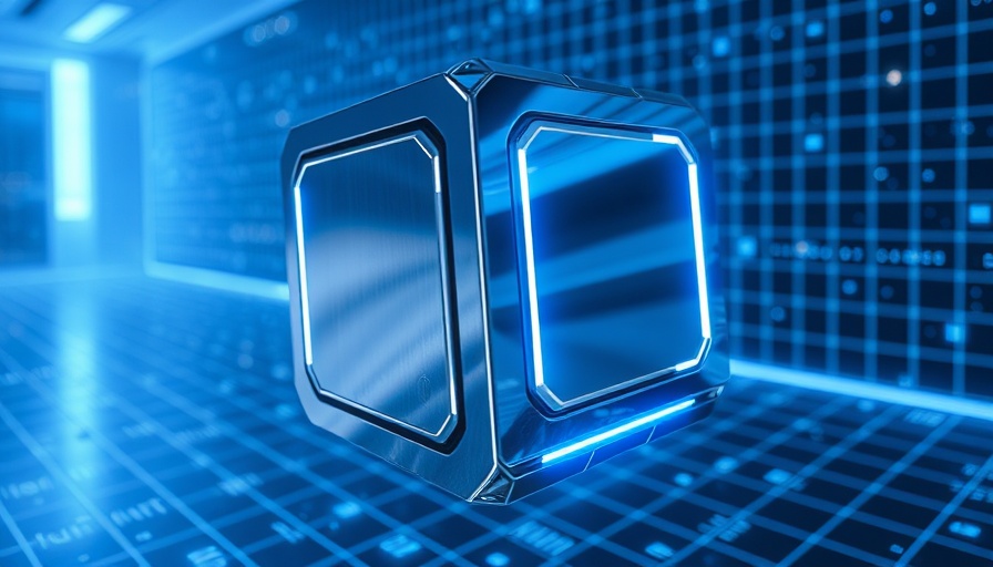Futuristic metallic cube on a digital grid, tech-forward imperatives design.
