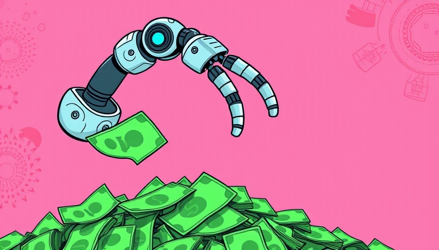 Robotic arm collecting money representing venture capital transformation