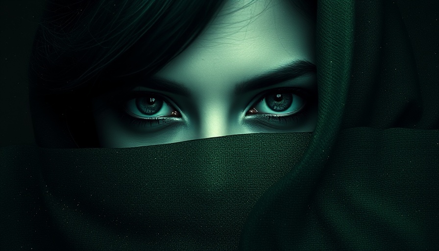 Abstract portrait of a woman with hidden face.