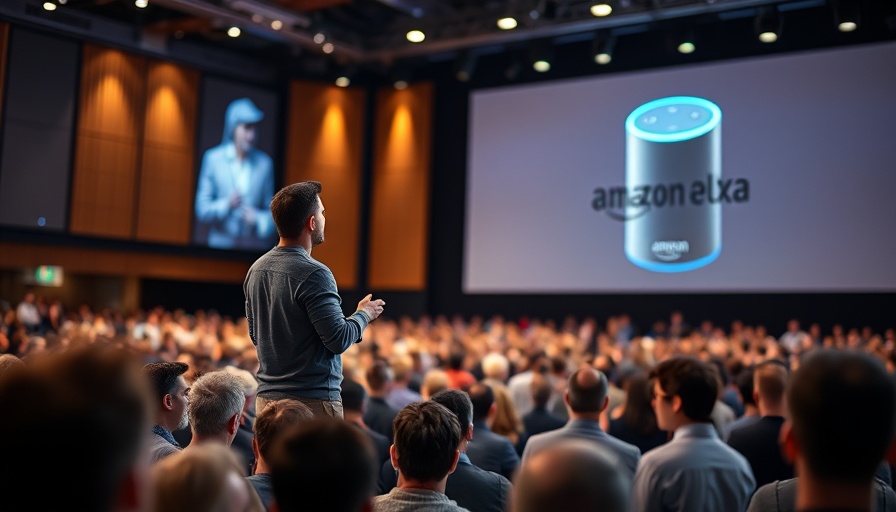 Amazon Alexa AI voice assistant presentation on stage.