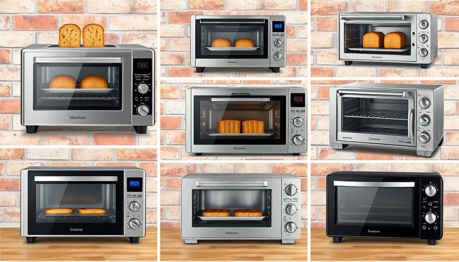 Best Toaster Ovens 2025 collage with modern designs and bread slices.