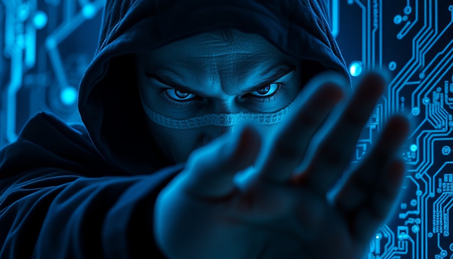 Mysterious hacker reaching through digital interface, SonicWall Threat Report 2025 theme.