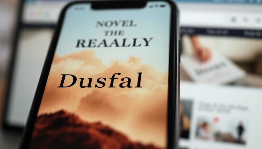 Smartphone displaying 'Dustfall' novel cover with web interface.