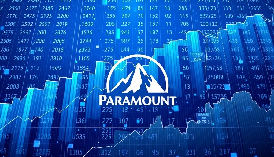 Paramount Advertising Growth with financial charts and logo in blue.