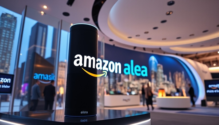 Amazon Alexa logo glowing at a modern exhibit.