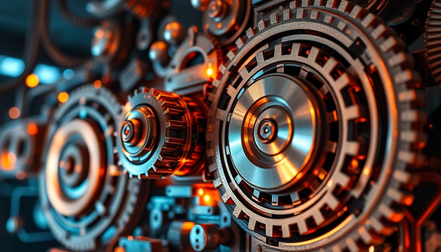 Futuristic AI components depicting computer vision model deployment.