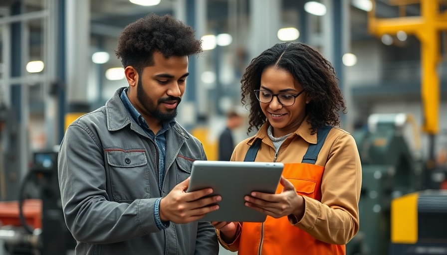 Investment in frontline talent, workers collaborating in modern factory.