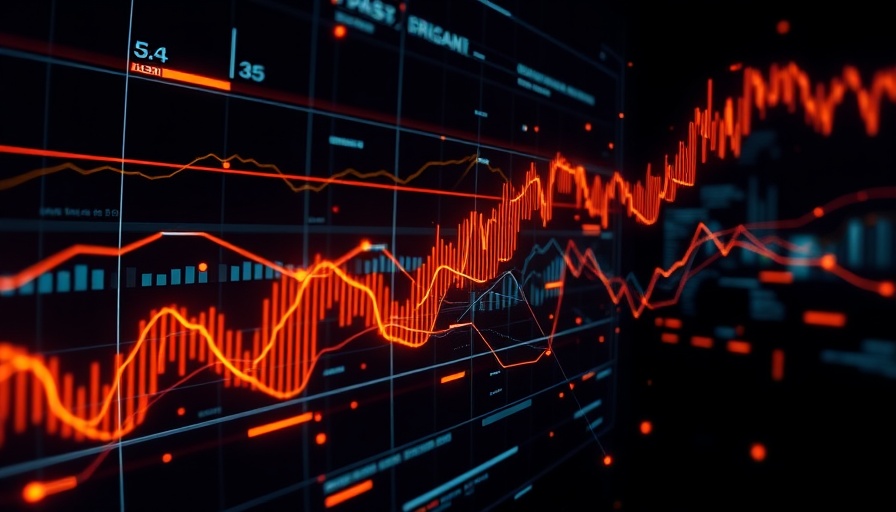 Visualization of credit spread risk in banking with glowing charts.