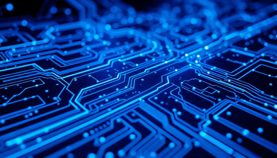 Futuristic digital circuit board depicting AI-native telcos.