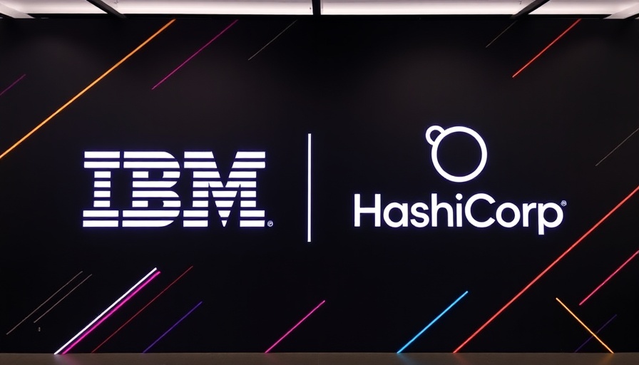 Modern IBM and HashiCorp logos with colorful lines, symbolizing IBM HashiCorp Acquisition.