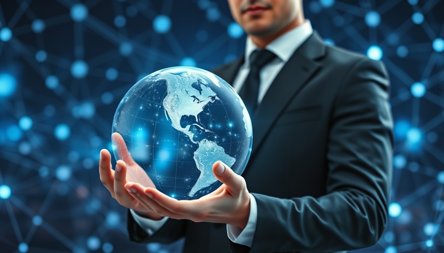 AI agents can hire each other concept with digital globe.
