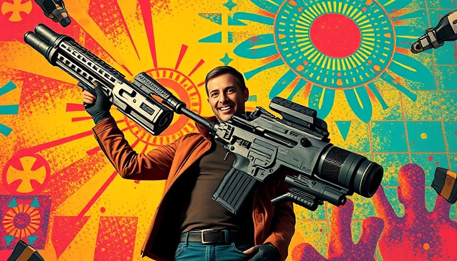 DOGE's Conflicts of Interest pop-art style image with sci-fi weapon