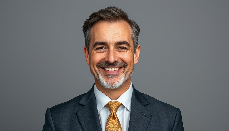 Professional portrait of a mature man in a suit smiling confidently.