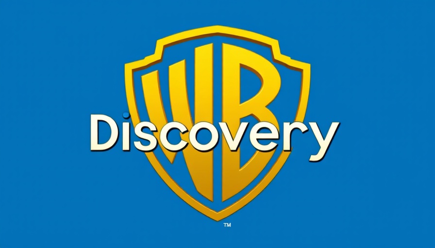 Warner Bros. Discovery logo on vibrant blue background.