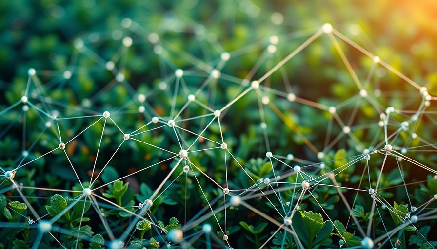 Digital knowledge graphs in sustainable agriculture with green elements.