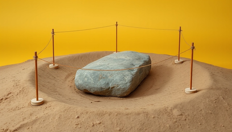 Ancient artifact excavation with grid, technologies in archaeology.
