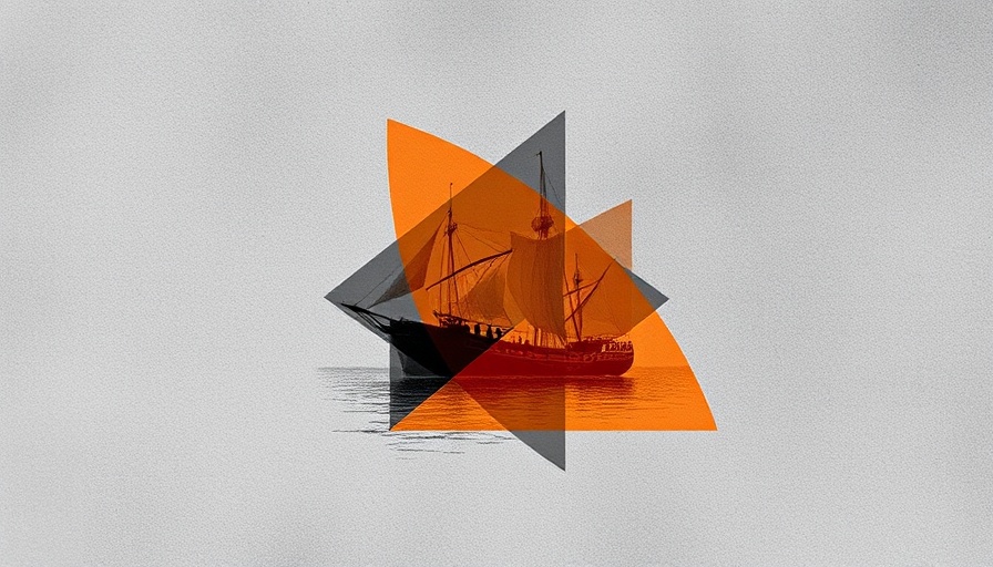 OpenAI GPT-4.5 logo on historic ship painting with geometric overlay.