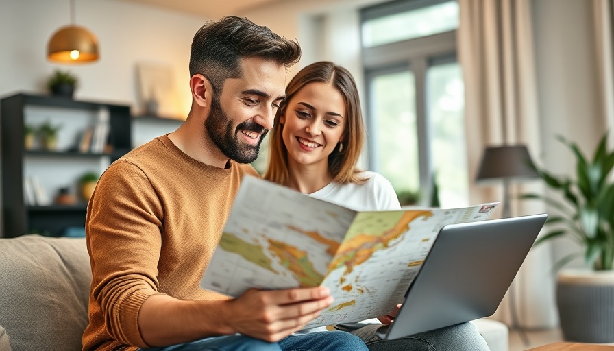 Young couple planning travel, highlighting US consumer sentiment.