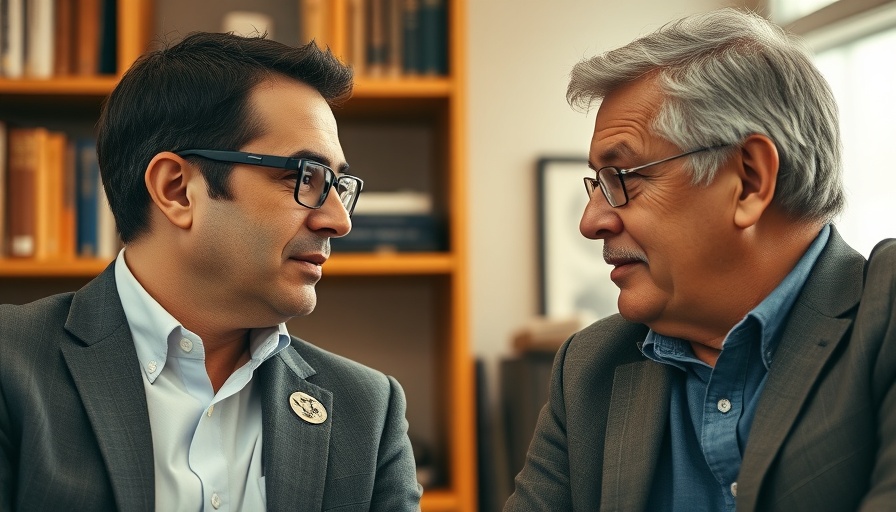 Two men discussing agentic AI predictions for business intelligence 2025.