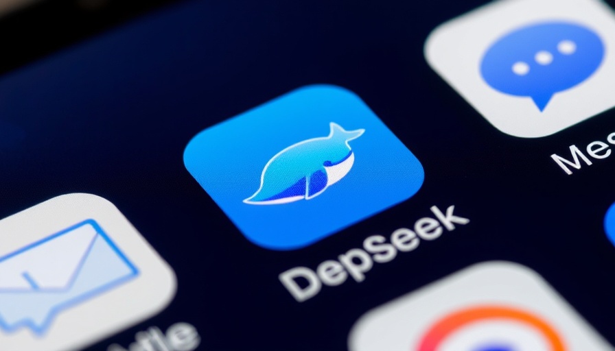 DeepSeek AI chatbot app icon on smartphone screen close-up.