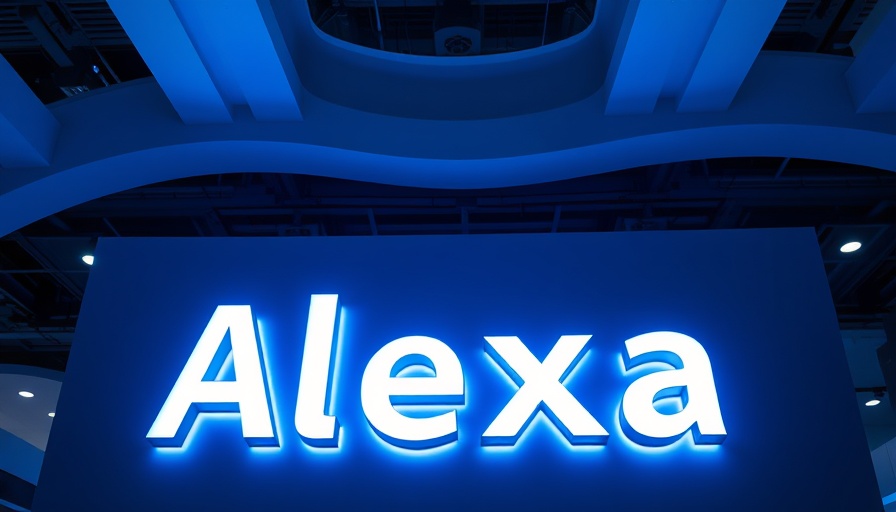 Illuminated Alexa sign showcasing Amazon's generative AI assistant.