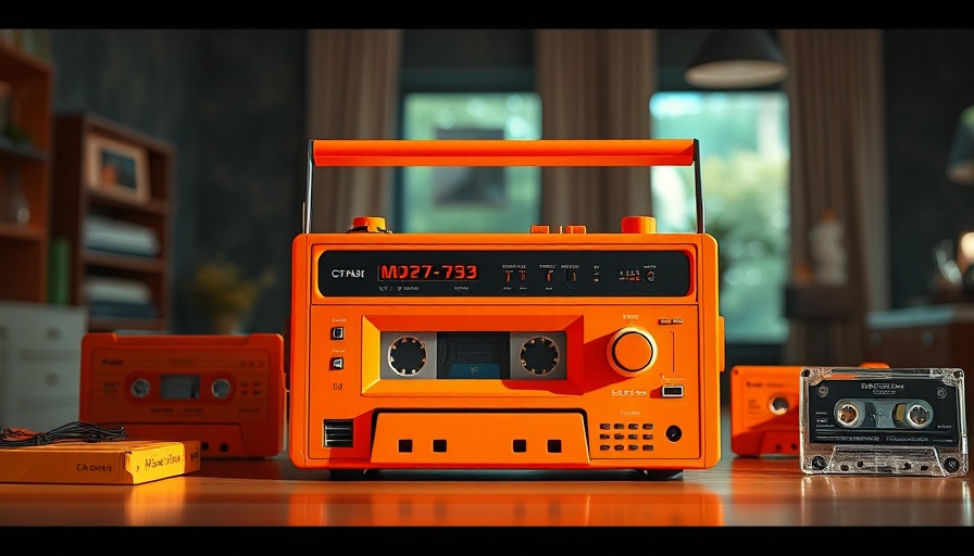 Rewind Cassette Player Review: sleek orange design with tapes.