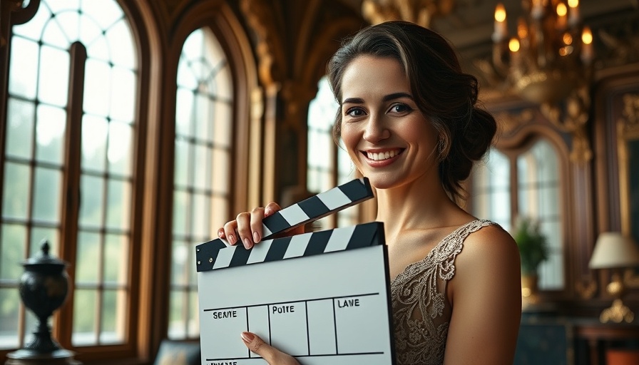Prudential Disney Oscars Advertising Campaign scene with woman holding clapperboard.