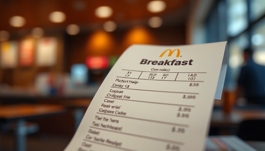 Receipt of McDonald's Celebrity Breakfast Orders featuring an Egg McMuffin meal.