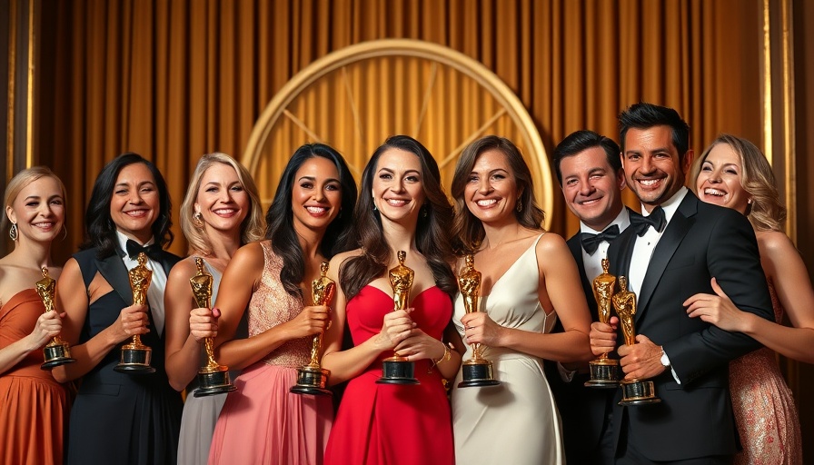 2025 Oscars highlights group with awards on stage.