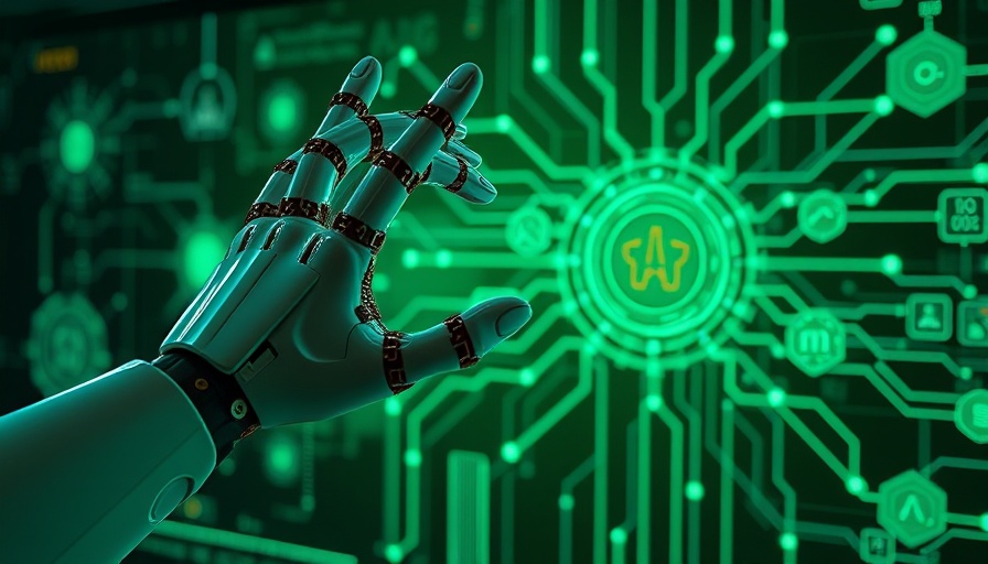 AI-Powered Virtual Voice Agent for Patients visualized as a robotic hand using a holographic interface.