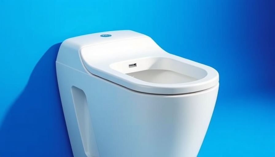 Tushy Aura Electric Bidet with control display on blue background