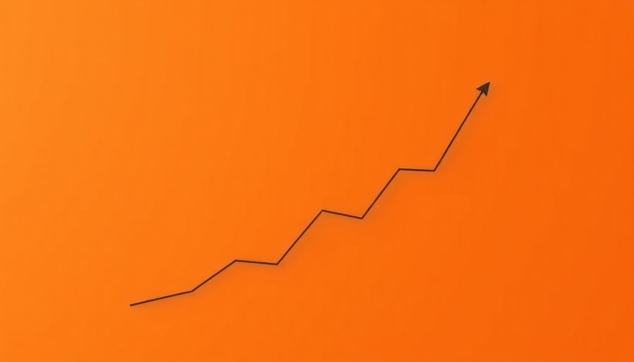 Abstract graph illustration suggesting growth on an orange background.