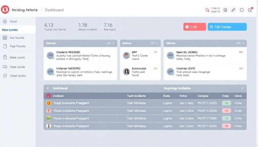 Incident management dashboard showing recent alerts and statuses.
