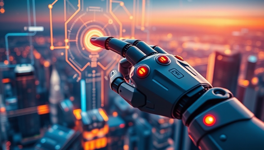 Futuristic AI robotic hand interacting with digital interface related to reAlpha AiChat AI Agents.
