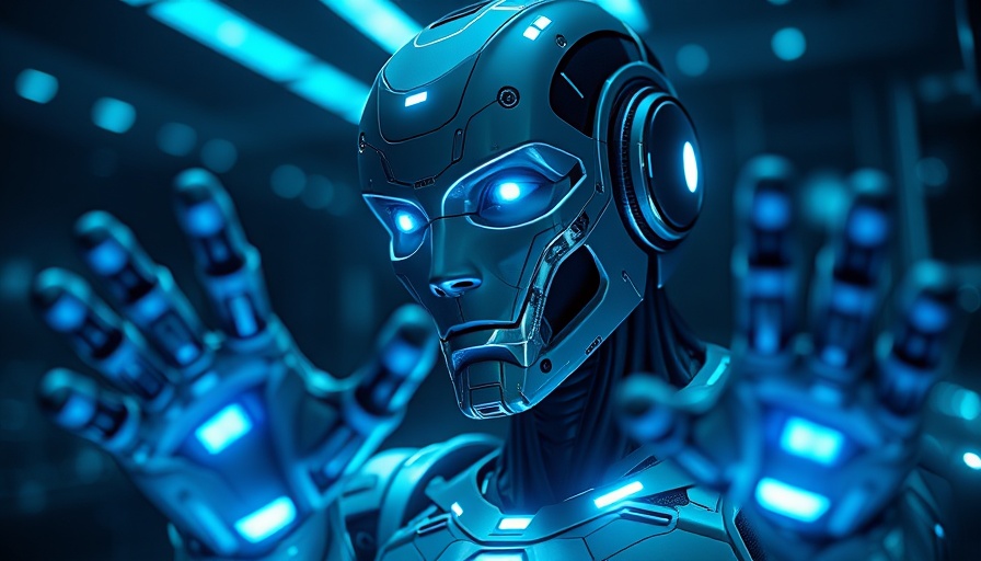 AI-Native Software Development concept with futuristic robot.