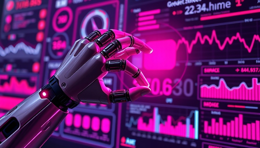 Futuristic robotic arm using AI agent development solution interface.