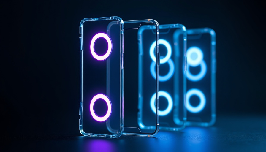 Futuristic transparent phones with LED lights.