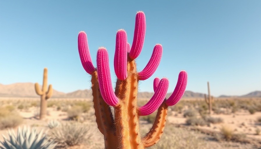 Vibrant pink cactus in desert, hottest AI models 2025 style.
