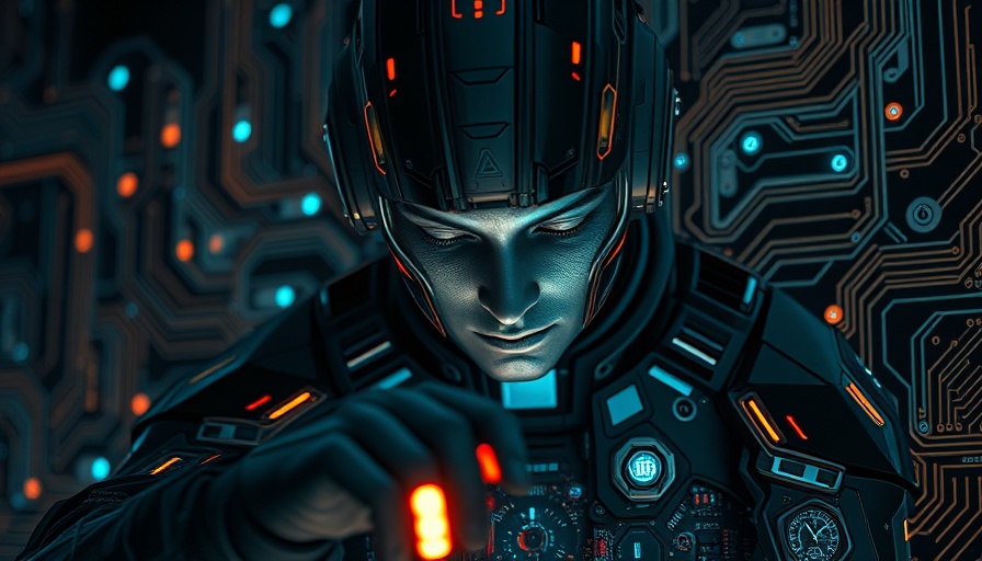 Futuristic digital figure activating DevOps Automation Agent, surrounded by circuitry.