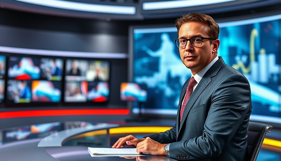 NBC Nightly News anchor at studio desk with digital screens.