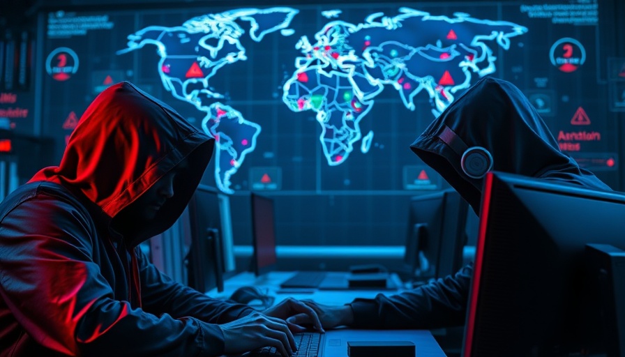 Hooded hackers in control room during cyber intrusion campaign.