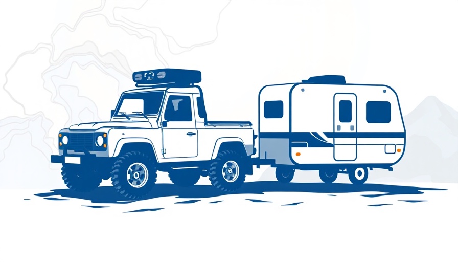 Stylized vehicle exploring Top Scenic Byways in Southern California.