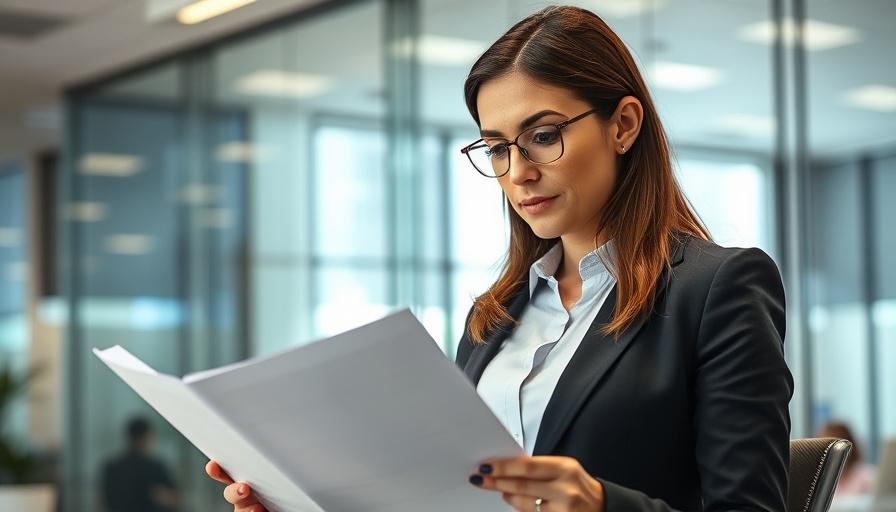 Consultative selling strategies for dealerships: businesswoman reviewing documents.