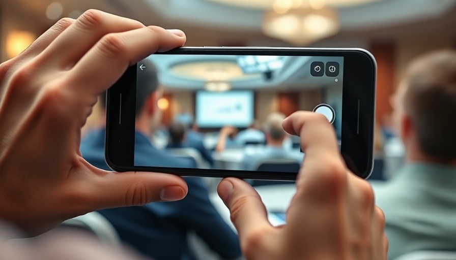 Attendee capturing Mobile World Congress 2025 highlights with smartphone.