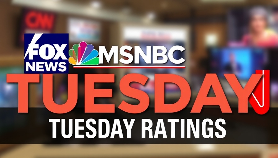 TV ratings for major news networks including Fox News, MSNBC, CNN.